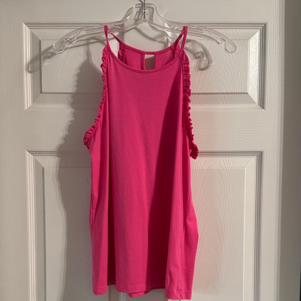 Lilly Pulitzer Pink Ruffle Tank Top